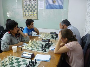 Nahuel Paz, Lautaro Acosta, Luis Padilla y Elizabeth Argento